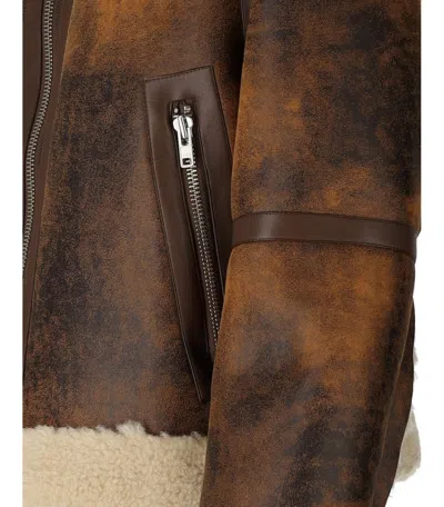 Stand Studio Lessie Faux Shearling Jacket In Brown