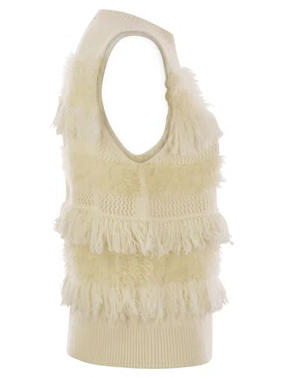 Vanisé Wool And Cashmere Blend Sleeveless Jumper In Butter
