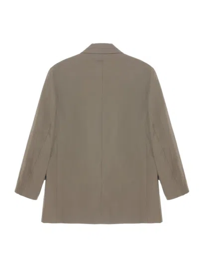Studio Nicholson Wool Single-breasted Blazer Jacket In Brown