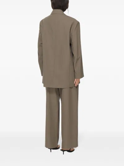 Studio Nicholson Wool Single-breasted Blazer Jacket In Brown