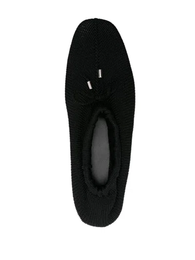 Totême The Gathered Satin Ballet Flats In Black