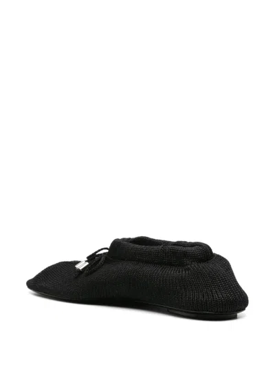 Totême The Gathered Satin Ballet Flats In Black