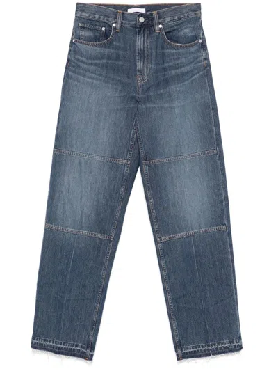 Helmut Lang Women's Frayed-hem Straight-leg Carpenter Jeans In Blue