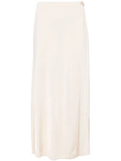 Helmut Lang Jersey Max Skirt In Brown
