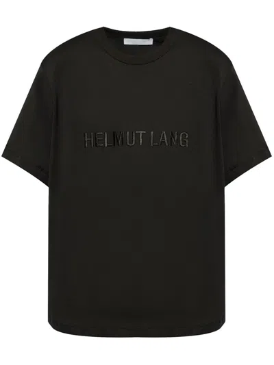Helmut Lang Relaxed Fit Crew Neck T-shirt With Embossed Logo In Black