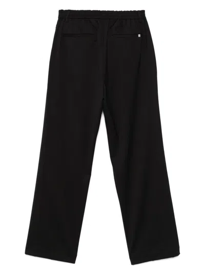 Helmut Lang Black Relaxed Wool Trousers In Black