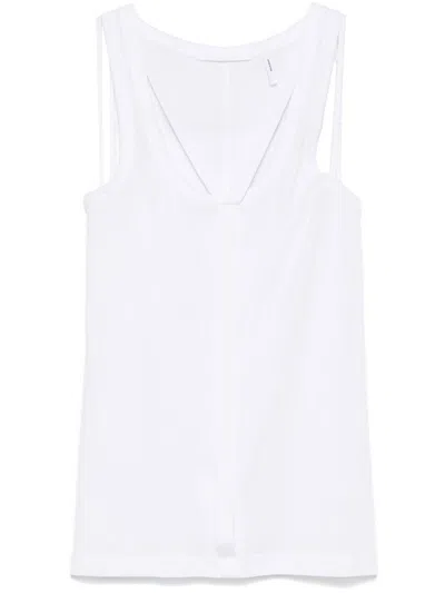 Helmut Lang Strap Racer Tank In White