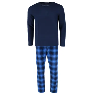 Hanes Men's X Temp Micro Fleece Thermal Set In Blue