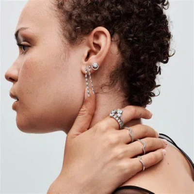 PANDORA PANDORA 291248C01 SPARKLING ROUND HALO STUD EARRINGS 