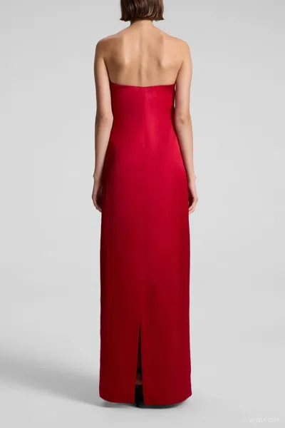 A.l.c Ani Strapless Satin Gown In Really Red