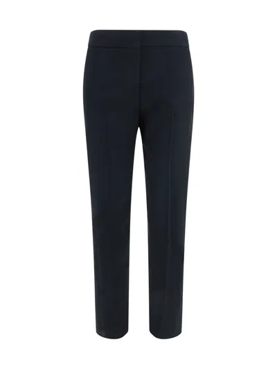Alexander Mcqueen Black Leaf Crepe Cigarette Trouser In Black