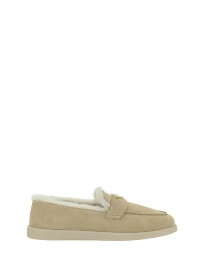 Prada Moccasters In Beige