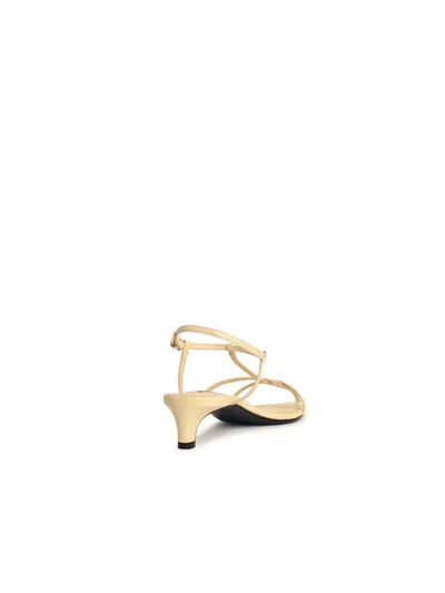 Jil Sander Strappy Leather Sandals In Beige