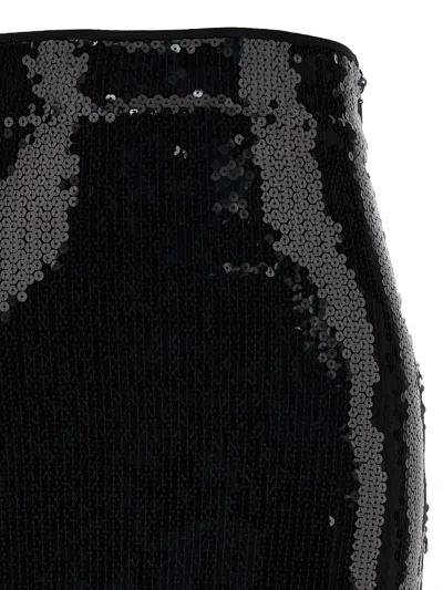 Alexandre Vauthier Black Mesh Midi Skirt In Black