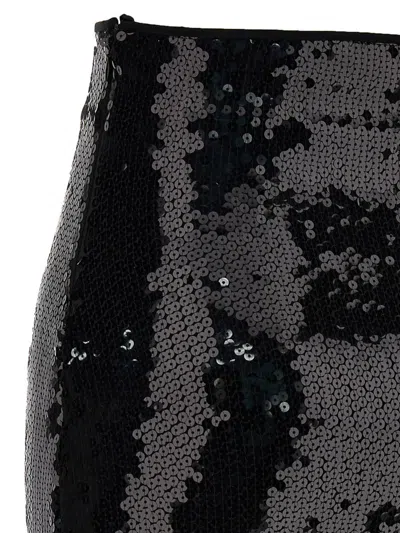 Alexandre Vauthier Black Mesh Midi Skirt In Black