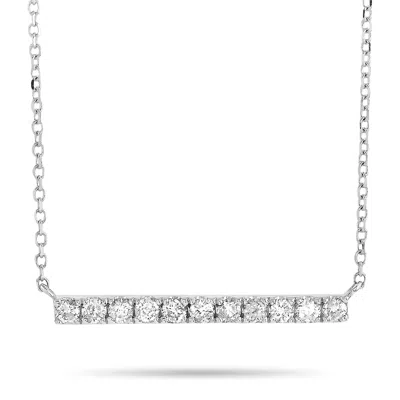 Lb Exclusive 14k White Gold 0.25 Ct Diamond Pendant Necklace In White