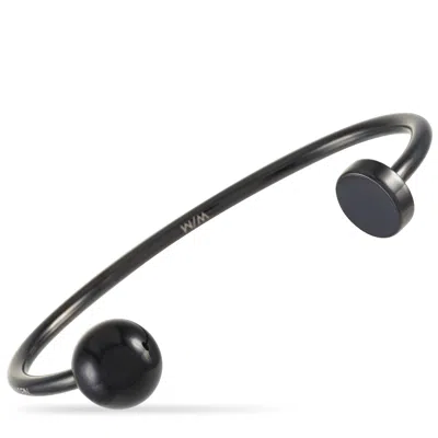 Calvin Klein Black Pvd-plated Stainless Steel Open Bangle Bracelet In Multi