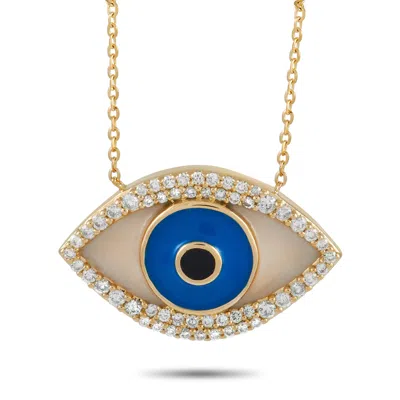 Lb Exclusive 14k Yellow Gold 0.38 Ct Diamond Evil Eye Necklace In Gold