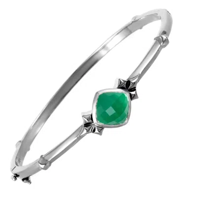 Stephen Webster Superstud Silver Quartz And Chrysoprase Bangle Bracelet In Multi