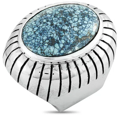 King Baby Silver And Spotted Turquoise Ring In Multi