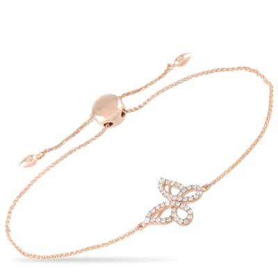 Lb Exclusive 14k Rose Gold 0.30 Ct Diamond Butterfly Bracelet In Gold