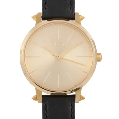 Nixon Kensington Leather 37mm Gold Tone Stainless Steel Artifact Watch A108 3148 In Multi