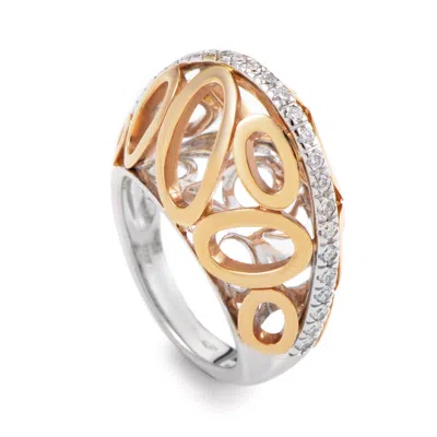 Öro Trend 18k Yellow And White Gold 0.40 Ct Diamond Ring In White