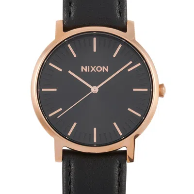 Nixon Porter Leather 40 Mm Stainless Steel Watch A1058 1098 In Multi