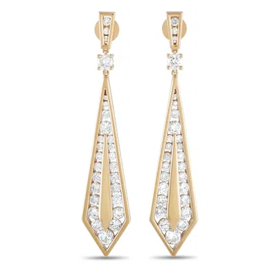 Lb Exclusive 18k Yellow Gold 3.55ct Diamond Geometric Drop Earrings In Gold