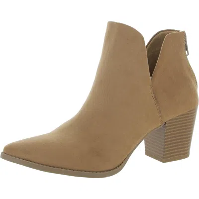 Sun + Stone Eliza Womens Faux Leather Almond Toe Ankle Boots In Multi
