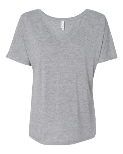 Bella+canvas Women's Slouchy V-neck Tee In Grey