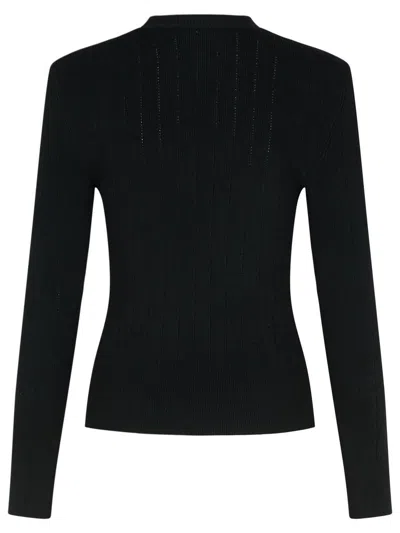 Balmain Crew-neck Sweater With Buttons In Black
