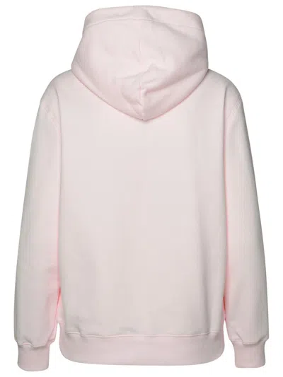 Lanvin Relaxed Fit Cotton Sweatshirt With Front Print In Pink