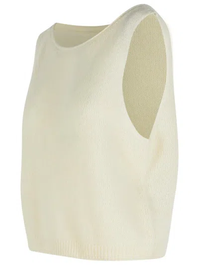 Lisa Yang 'devine' Cream Silk Blend Vest Women In Beige