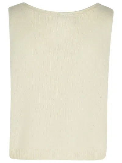 Lisa Yang 'devine' Cream Silk Blend Vest Women In Beige