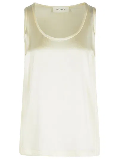 Lisa Yang 'scoop' Ivory Silk Tank Top Women In Beige