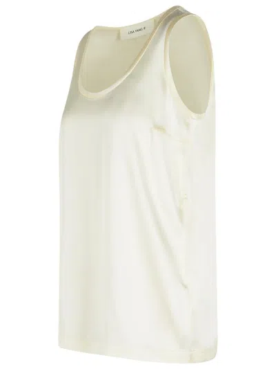 Lisa Yang 'scoop' Ivory Silk Tank Top Women In Beige