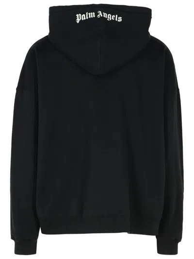 Palm Angels Brand-embroidery Kangaroo-pocket Relaxed-fit Cotton-jersey Hoody In Black