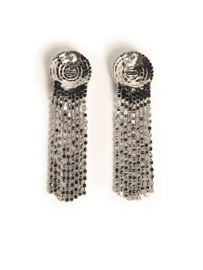 Self-portrait Droplet Silver-plated Brass Earrings In Silver