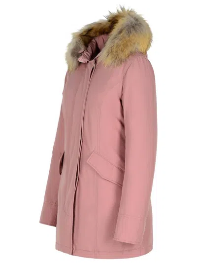 Shop Woolrich 'artic' Pink Cotton Blend Parka