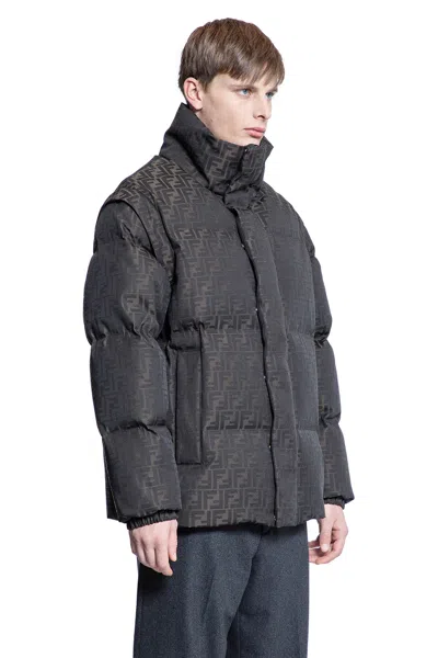 Fendi Man Brown Jackets In Brown