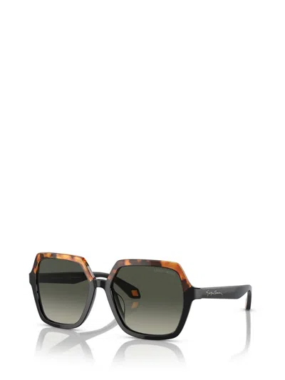 Giorgio Armani Womens Black Ar8193u Square-frame Acetate Sunglasses In Yellow Havana / Black