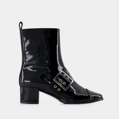 Carel Paris 50mm Decorative-buckle Ankle Boots In Black