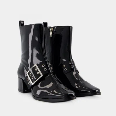 Carel Paris 50mm Decorative-buckle Ankle Boots In Black