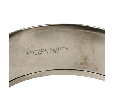 Bottega Veneta White / Black Enamel Metal Woven Silver Bracelet (small) In White / Black