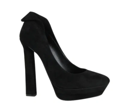 Bottega Veneta Women's Black Suede Platform Heel Pump (36.5 Eu / 6.5 Us) In Black
