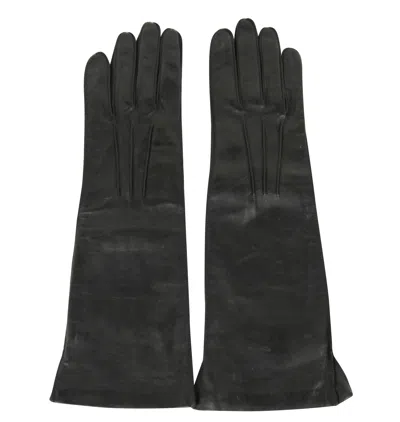 Bottega Veneta Womens Black Leather Long Gloves 304902 1000