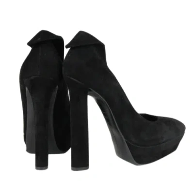 Bottega Veneta Women's Black Suede Platform Heel Pump (36.5 Eu / 6.5 Us) In Black