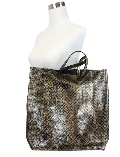 Bottega Veneta Intrecciomirage Leather Tote In Gold / Black