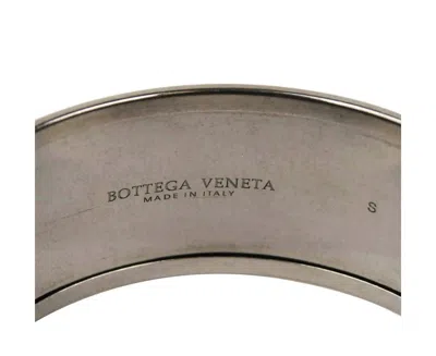 Bottega Veneta Women's Light Brown / Silver Enamel Metal Woven Bracelet (small) In Light Brown / Silver
